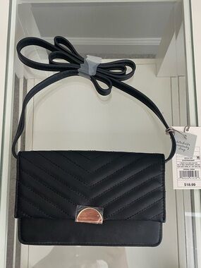 NWT A New Day Black Crossbody Bag with Gold Accent